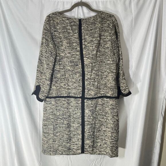 Rag & Bone Size 6 Black White Heathered Knit Tweed Camden Melange Shift Dress - Picture 4 of 7